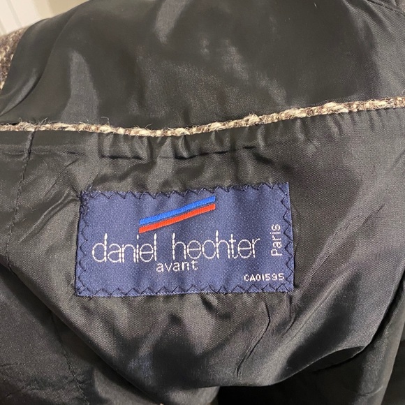 Vintage Double breasted men’s blazer tweed in a brown, black and white colour - Picture 8 of 8